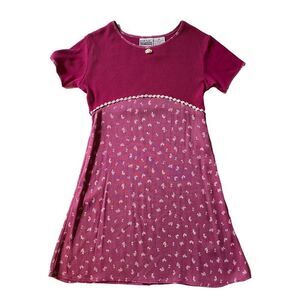 Girl’s Basic Editions Drapey Burgundy,  floral-print dress